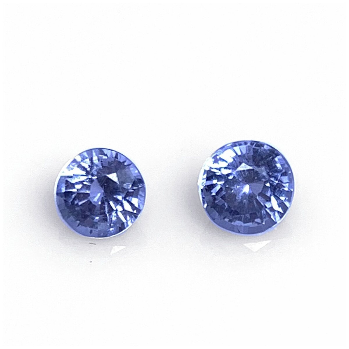Natural blue spinel  from Luc Yen Vietnam, face up on white background