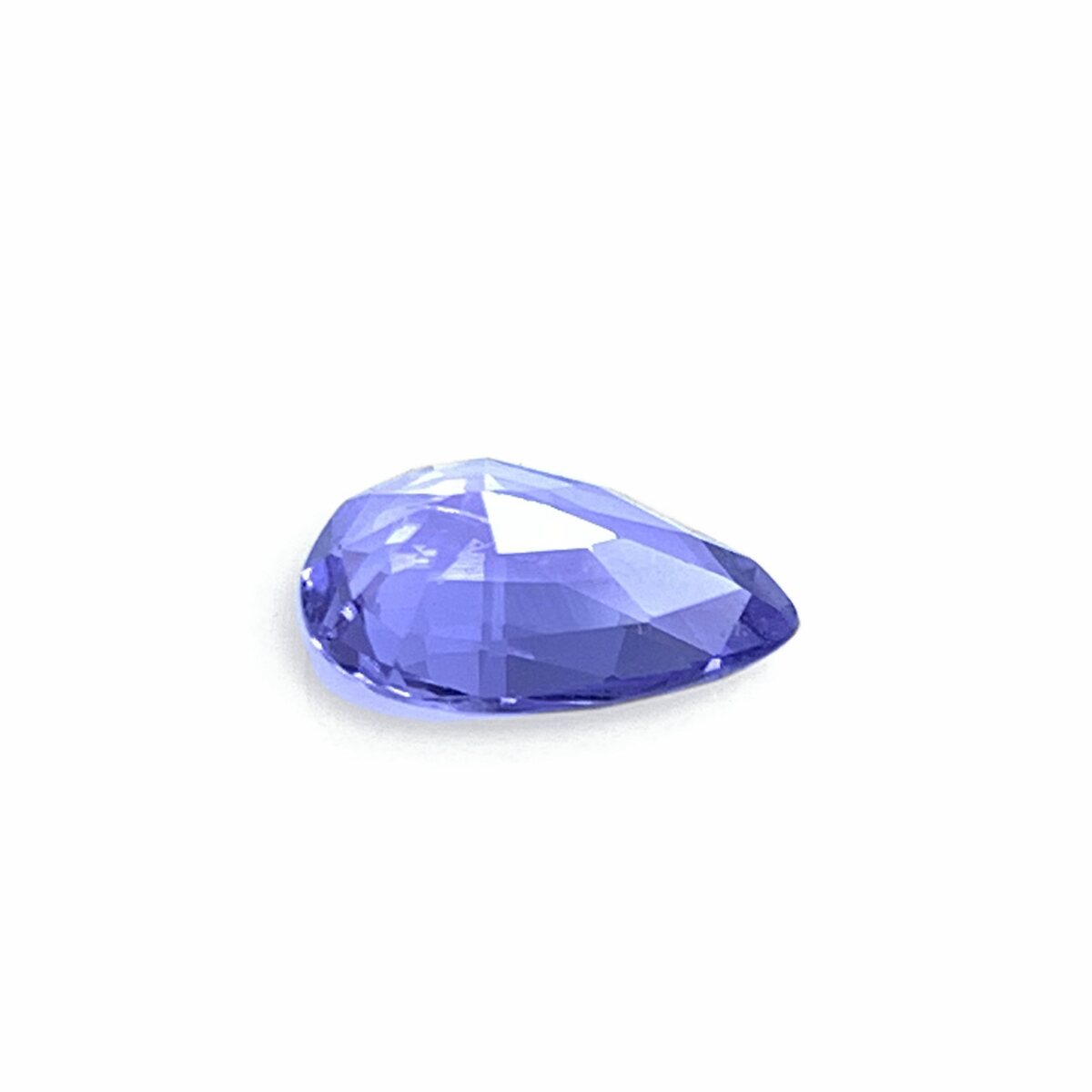 Natural blue spinel, pavilion view on white background